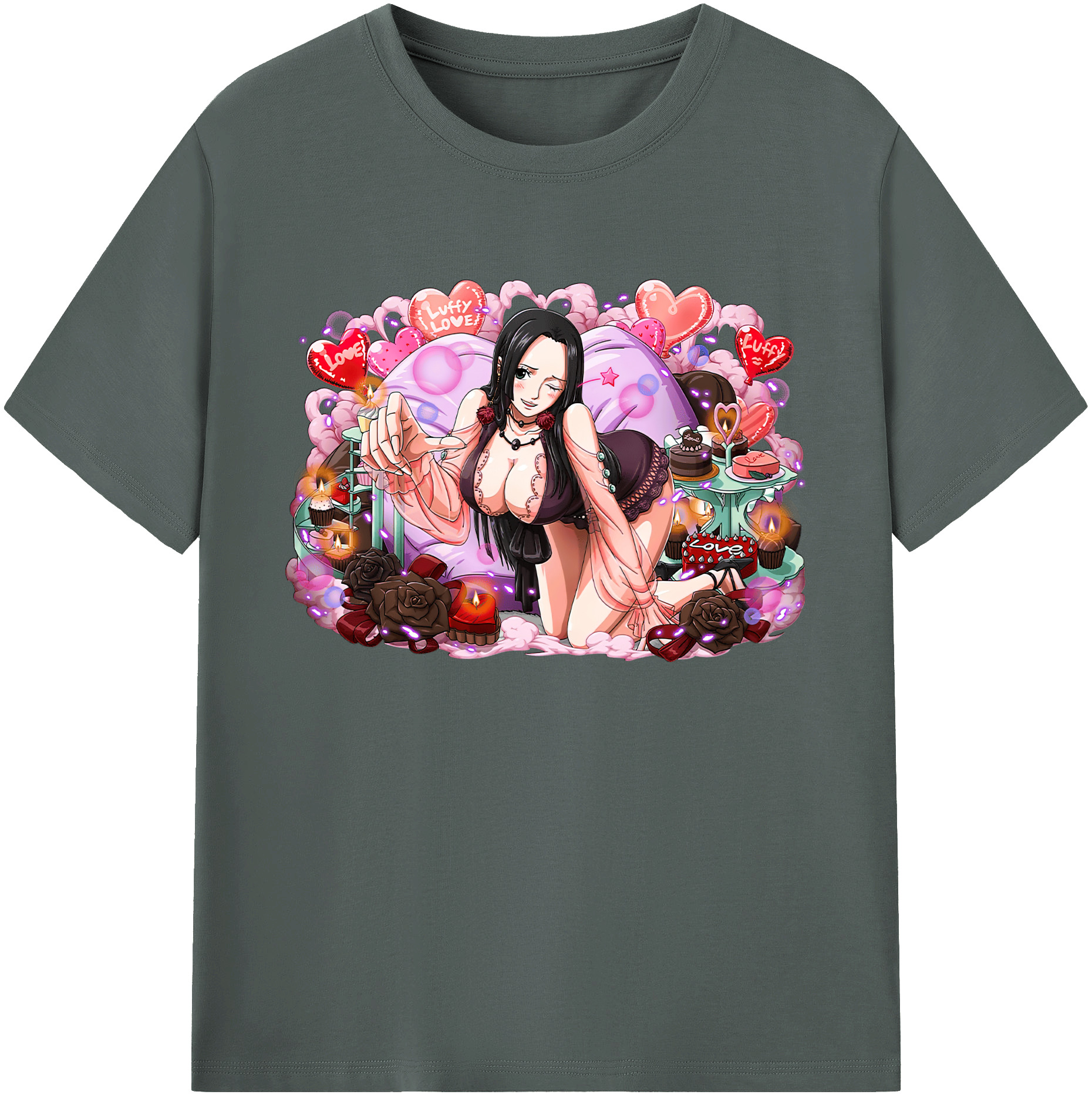 ワンピース ボア・ハンコック ONE PIECE Boa·Hancock 綿100％ メンズ半袖Tシャツ｜肌触りやわらか＆通気性